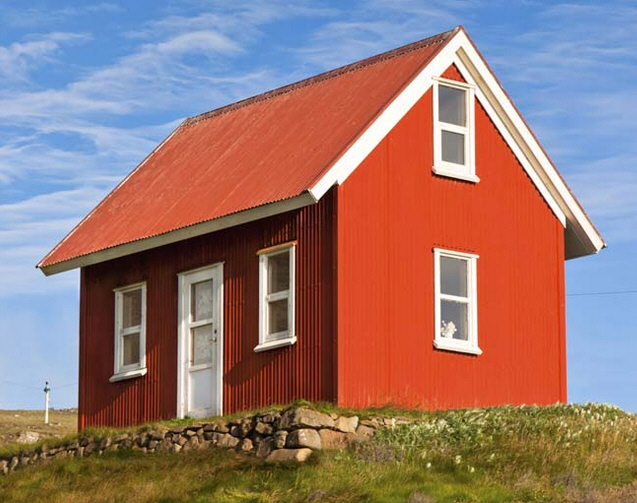 red tiny house